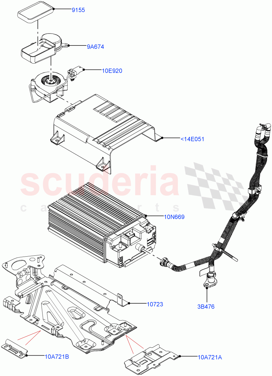 Hybrid Electrical Modules (MHEV Battery, Duct, Fan, Nitra Plant Build) (Electric Engine Battery-MHEV) ((V) FROMM2000001) of Land Rover Land Rover Discovery 5 (2017+) [3.0 I6 Turbo Petrol AJ20P6]