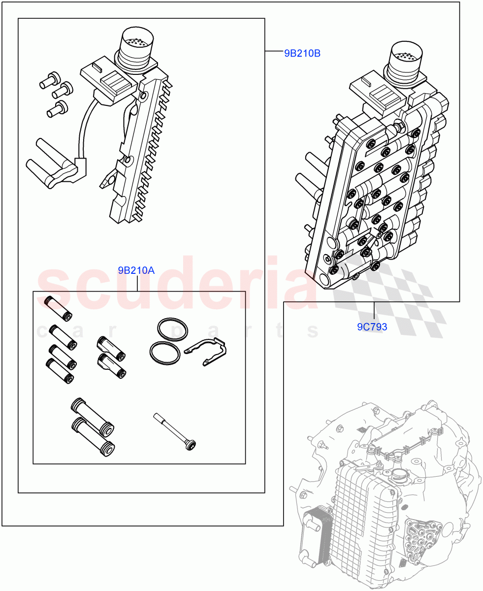Valve Body - Main Control & Servo's (9 Speed Auto AWD, Itatiaia (Brazil)) ((V) FROMGT000001) of Land Rover Land Rover Range Rover Evoque (2012-2018) [2.0 Turbo Petrol AJ200P]