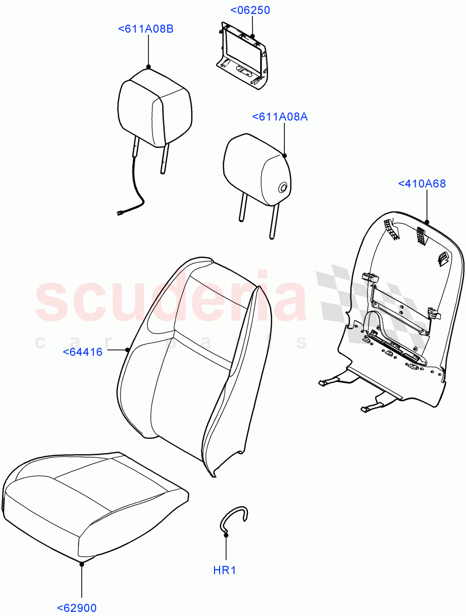 Front Seat Covers (Fabric/Suede) of Land Rover Land Rover Range Rover Velar (2017+) [2.0 Turbo Diesel AJ21D4]