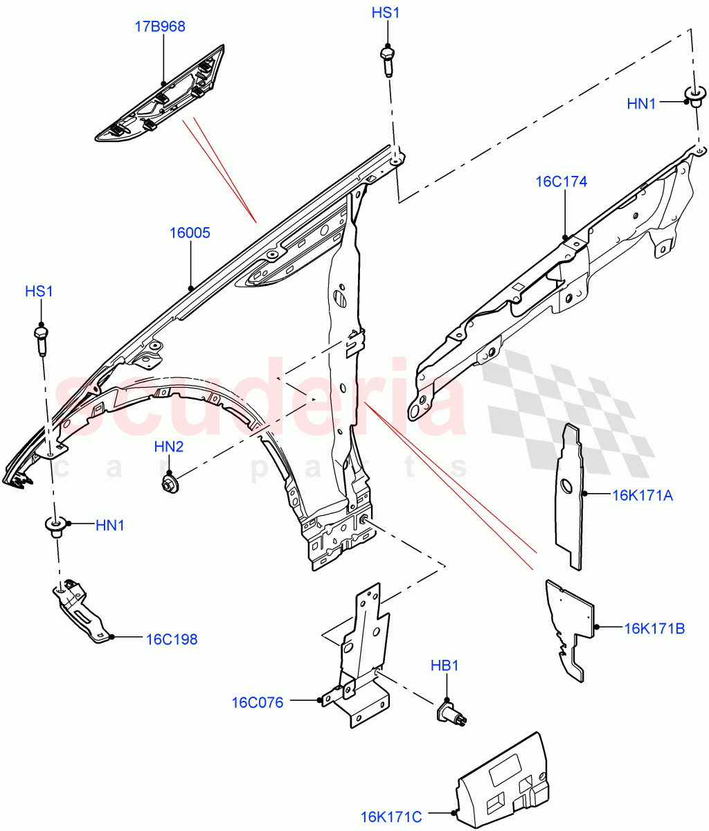 Dash Panel And Front Fenders (Solihull Plant Build) ((V) FROMHA000001) of Land Rover Land Rover Discovery 5 (2017+) [3.0 Diesel 24V DOHC TC]