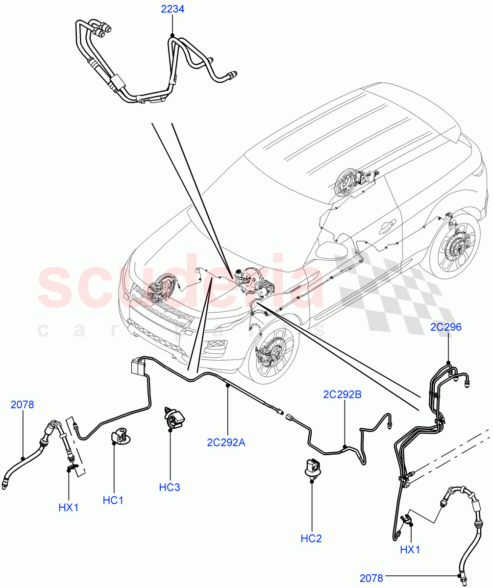 Front Brake Pipes (LHD, Halewood (UK)) ((V) FROMEH000001) of Land Rover Land Rover Range Rover Evoque (2012-2018) [2.2 Single Turbo Diesel]
