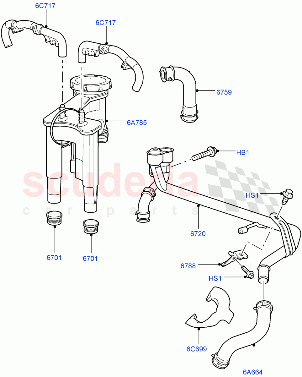 Emission Control - Crankcase (Lion Diesel 2.7 V6 (140KW)) ((V) TO9A999999) of Land Rover Land Rover Range Rover Sport (2005-2009) [2.7 Diesel V6]