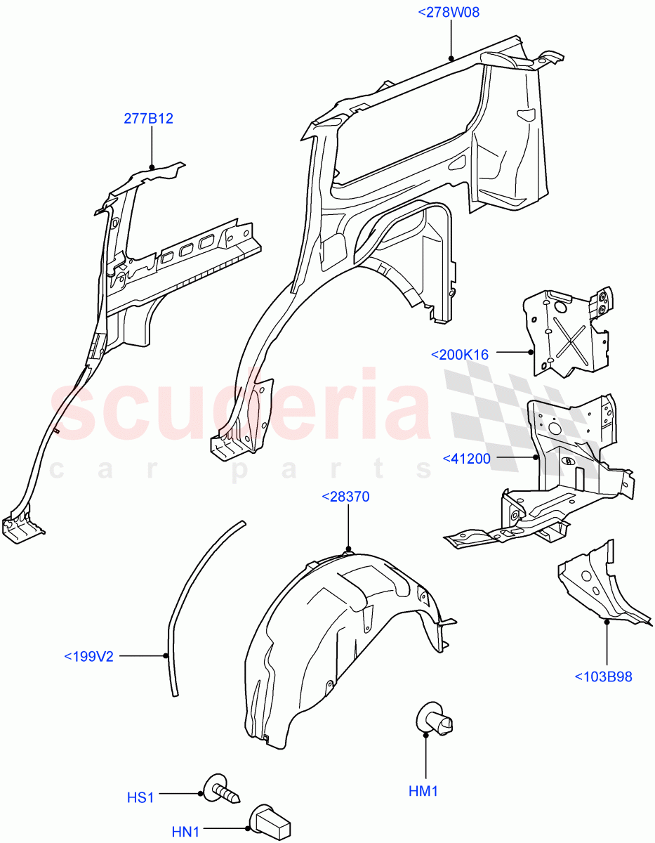 Side Panels - Inner (Rear) ((V) FROMAA000001) of Land Rover Land Rover Discovery 4 (2010-2016) [3.0 DOHC GDI SC V6 Petrol]