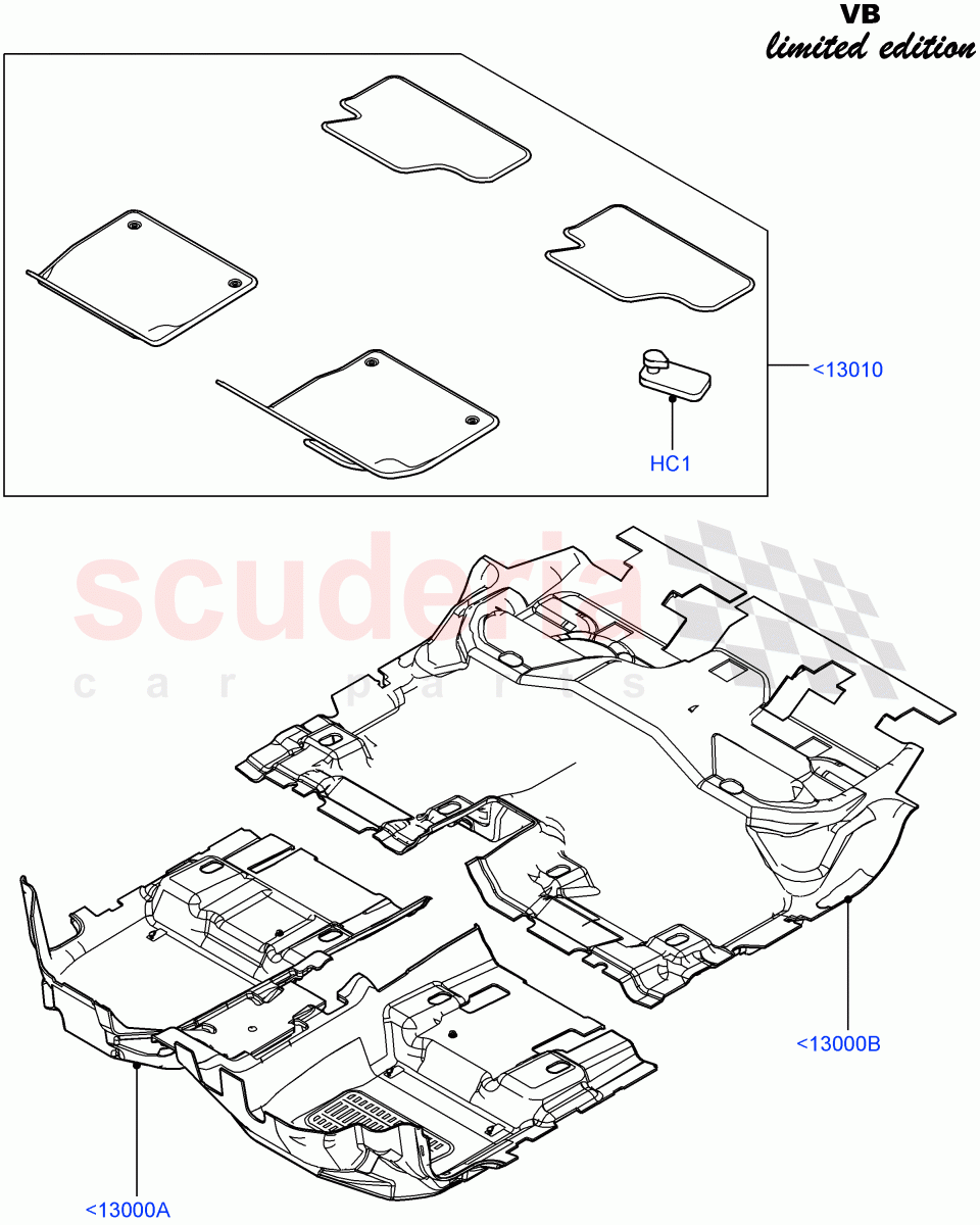 Floor Trim (Victoria Beckham Limited Edition, Halewood (UK)) of Land Rover Land Rover Range Rover Evoque (2012-2018) [2.0 Turbo Diesel]
