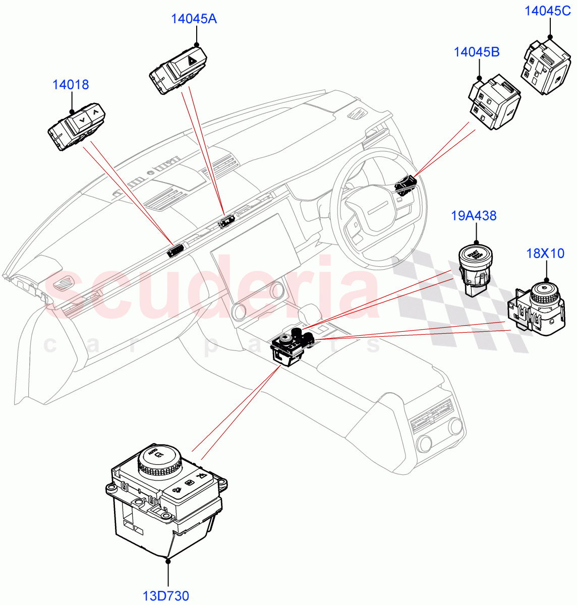 Switches (Facia And Console) of Land Rover Land Rover Range Rover (2022+) [3.0 I6 Turbo Petrol AJ20P6]