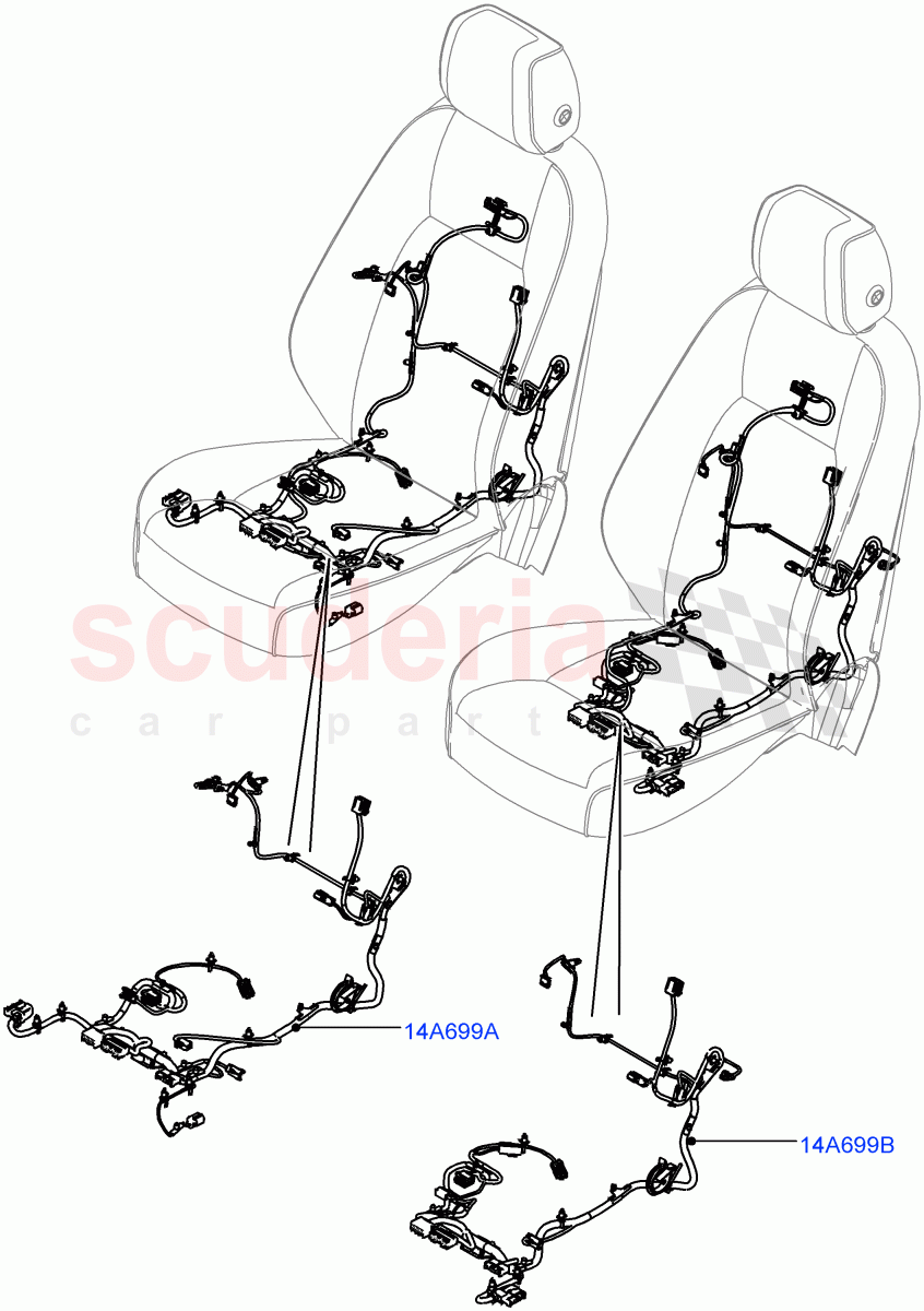 Wiring - Seats (Front Seats) (Itatiaia (Brazil)) ((V) FROMGT000001) of Land Rover Land Rover Discovery Sport (2015+) [2.0 Turbo Diesel AJ21D4]