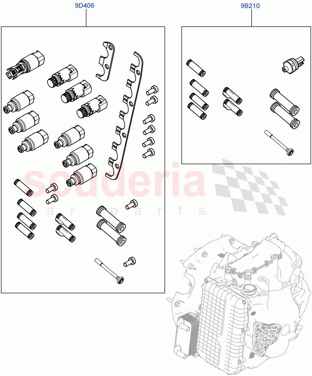 Valve Body - Main Control & Servo's (Solenoid Kit) (9 Speed Auto AWD, Halewood (UK)) ((V) FROMEH000001) of Land Rover Land Rover Discovery Sport (2015+) [1.5 I3 Turbo Petrol AJ20P3]