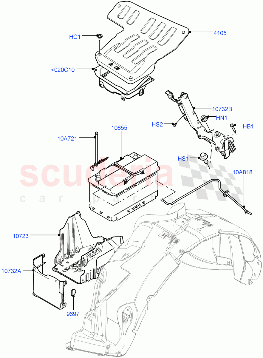 Battery And Mountings (Changsu (China)) ((V) FROMEG000001) of Land Rover Land Rover Range Rover Evoque (2012-2018) [2.0 Turbo Petrol AJ200P]
