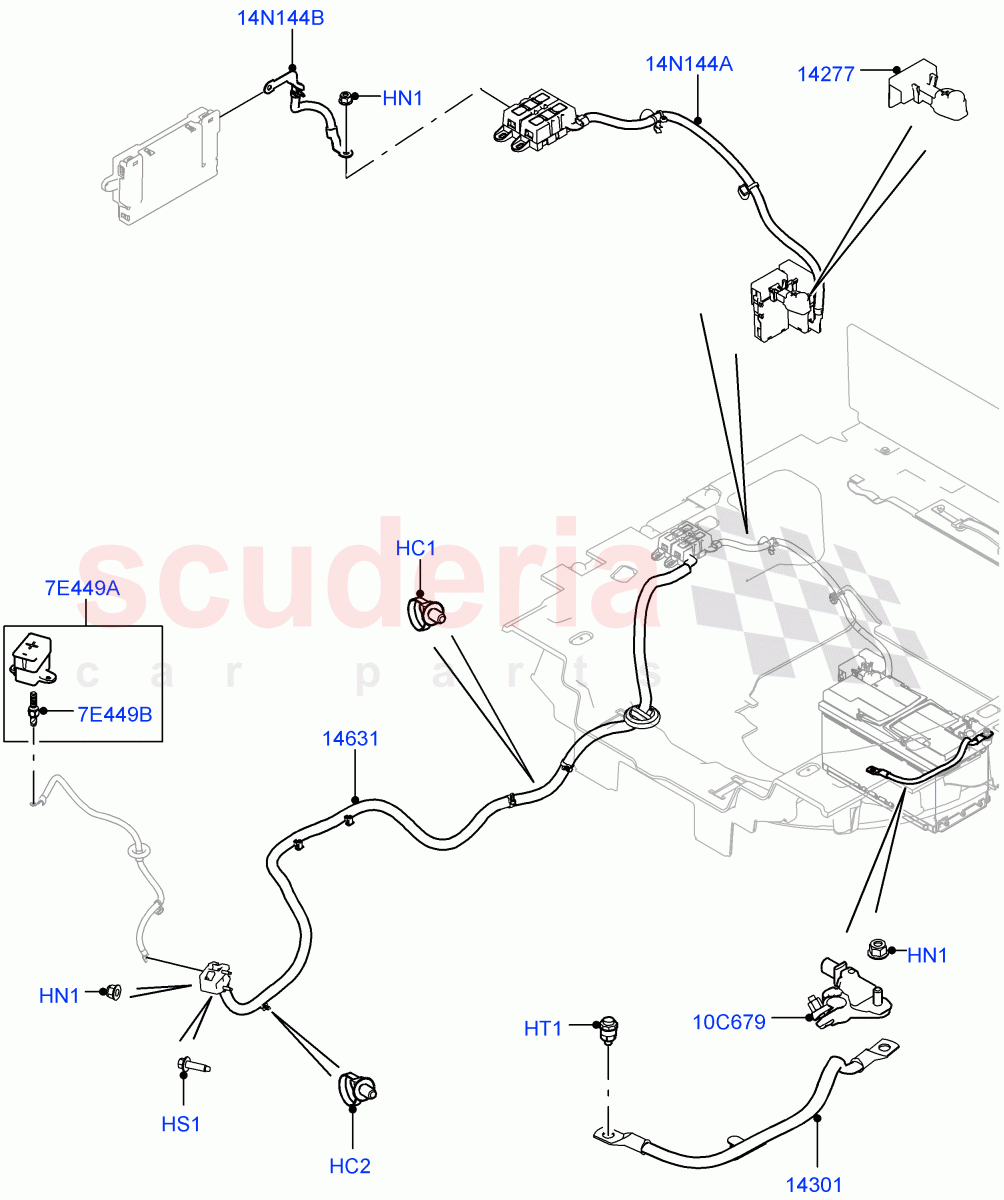 Battery Cables And Horn (Battery Cables) ((V) TOGA999999) of Land Rover Land Rover Range Rover (2012-2021) [3.0 I6 Turbo Petrol AJ20P6]