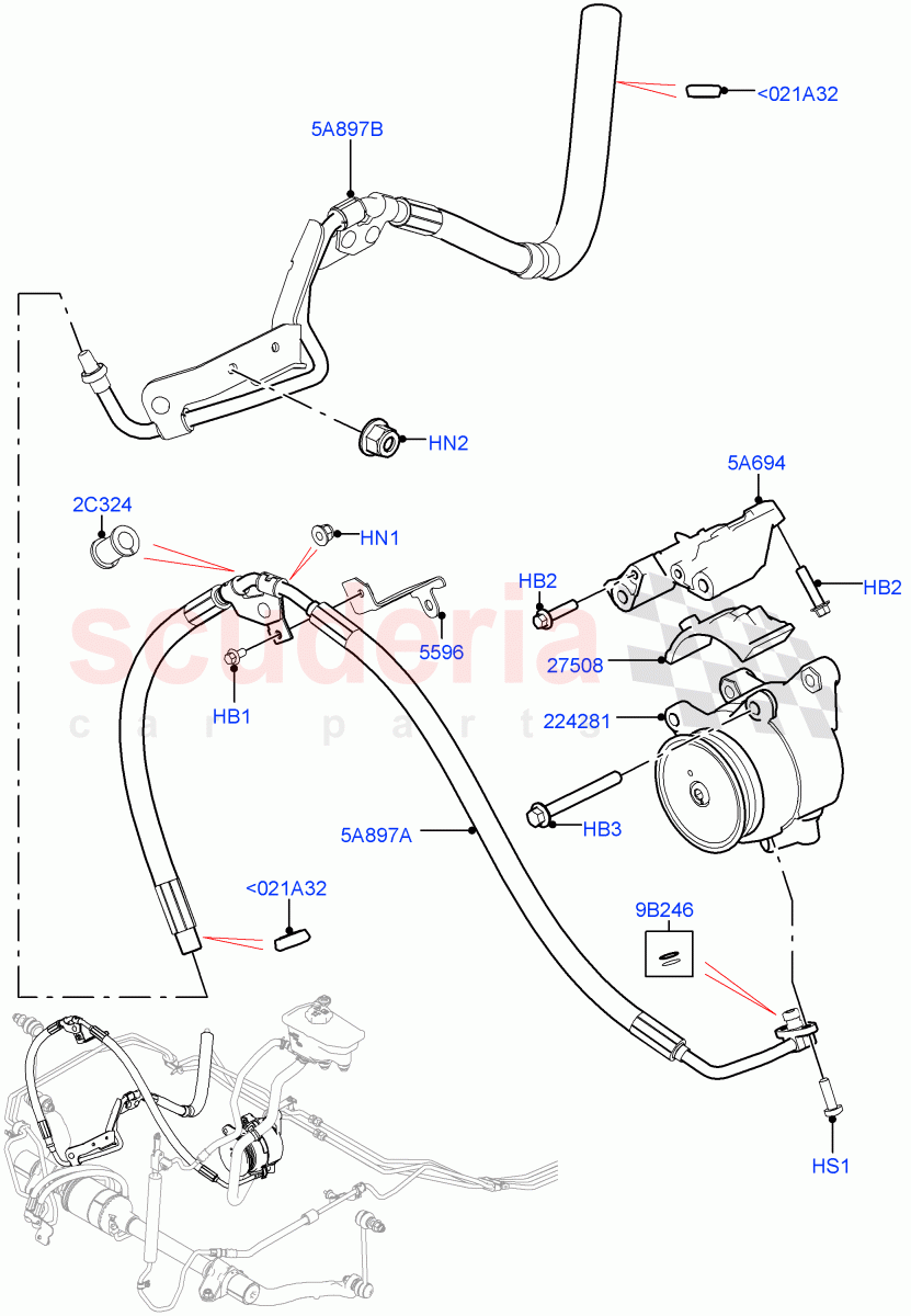 Active Anti-Roll Bar System (ARC Pump, High Pressure Pipes) (5.0 Petrol AJ133 DOHC CDA, Electronic Air Suspension With ACE, 5.0L P AJ133 DOHC CDA S/C Enhanced) ((V) FROMKA000001) of Land Rover Land Rover Range Rover (2012-2021) [2.0 Turbo Petrol AJ200P]