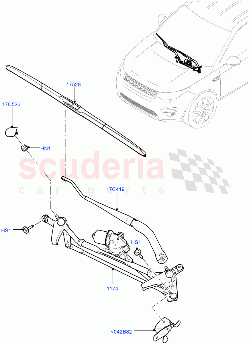Windscreen Wiper (Changsu (China)) ((V) FROMFG000001) of Land Rover Land Rover Discovery Sport (2015+) [2.2 Single Turbo Diesel]