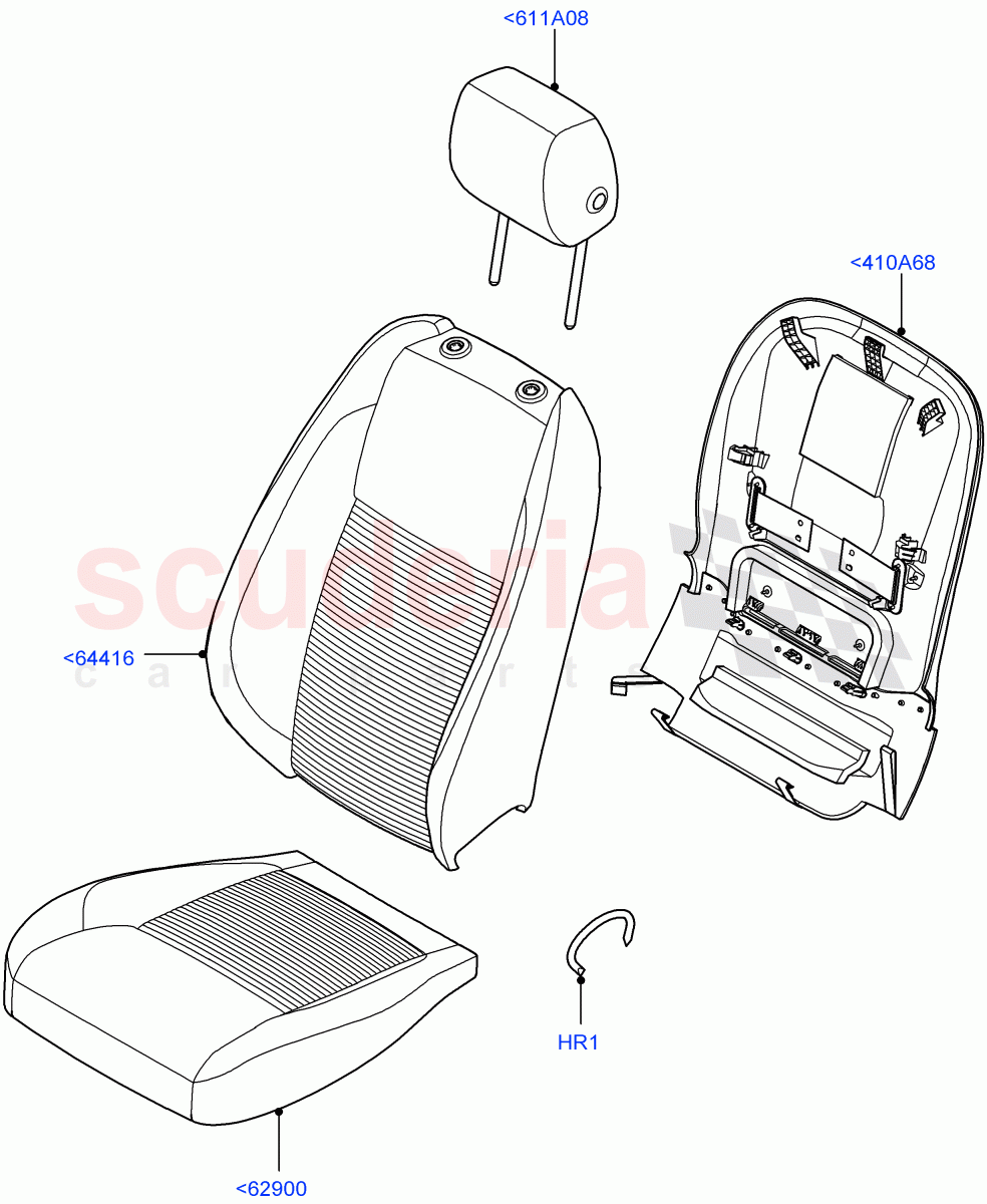 Front Seat Covers (Miko/PVC, Halewood (UK)) ((V) FROMLH000001) of Land Rover Land Rover Discovery Sport (2015+) [2.0 Turbo Petrol GTDI]