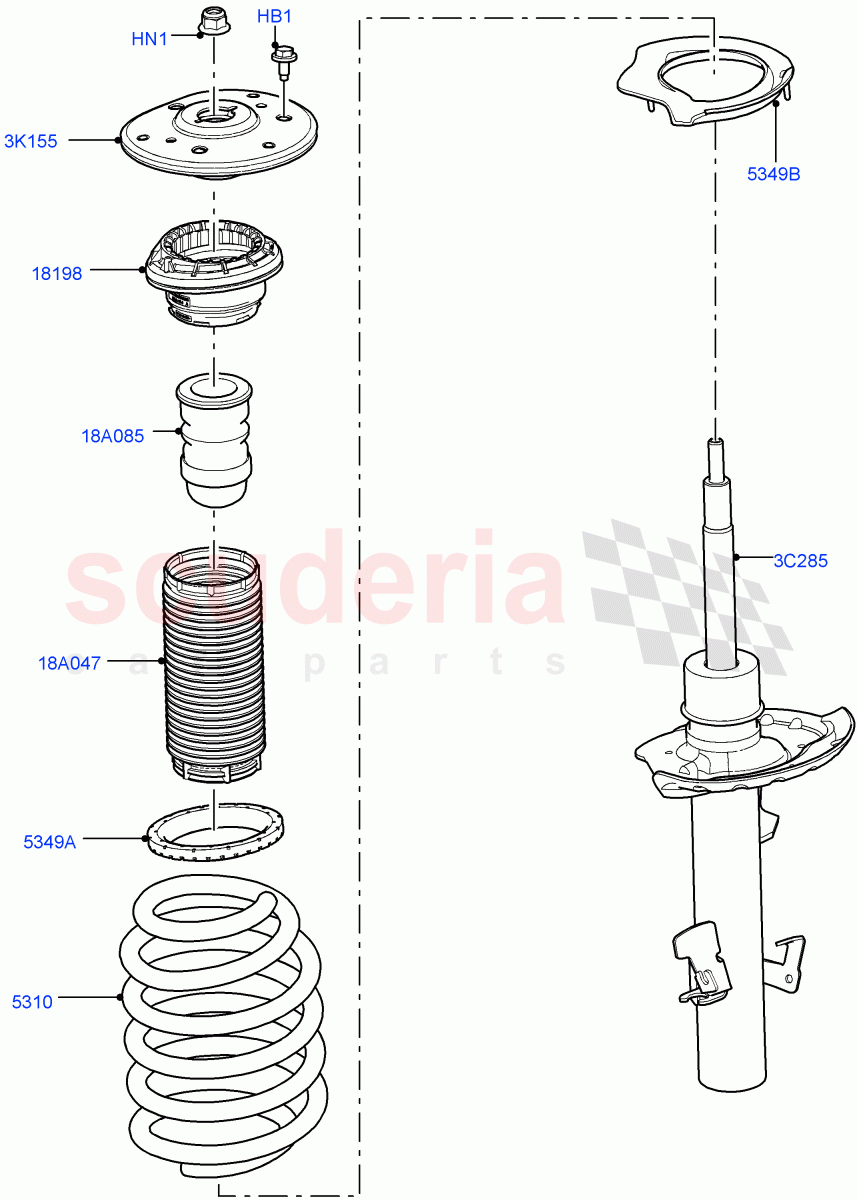 Front Suspension Struts And Springs (Itatiaia (Brazil)) ((V) FROMGT000001) of Land Rover Land Rover Discovery Sport (2015+) [2.0 Turbo Petrol AJ200P]