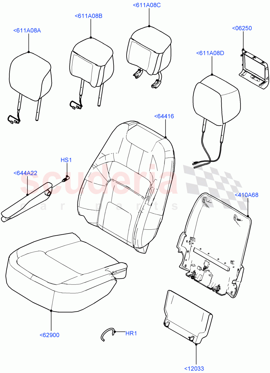 Front Seat Covers (Semi Aniline Leather Perf) ((V) FROMJA000001) of Land Rover Land Rover Range Rover (2012-2021) [3.0 Diesel 24V DOHC TC]