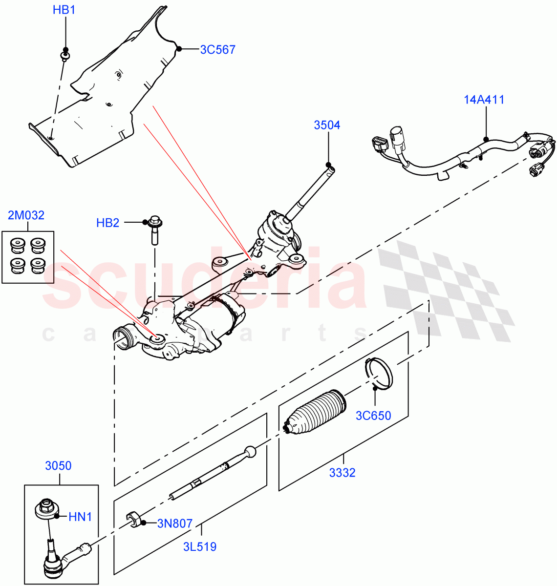 Steering Gear (Halewood (UK)) of Land Rover Land Rover Range Rover Evoque (2019+) [2.0 Turbo Petrol AJ200P]