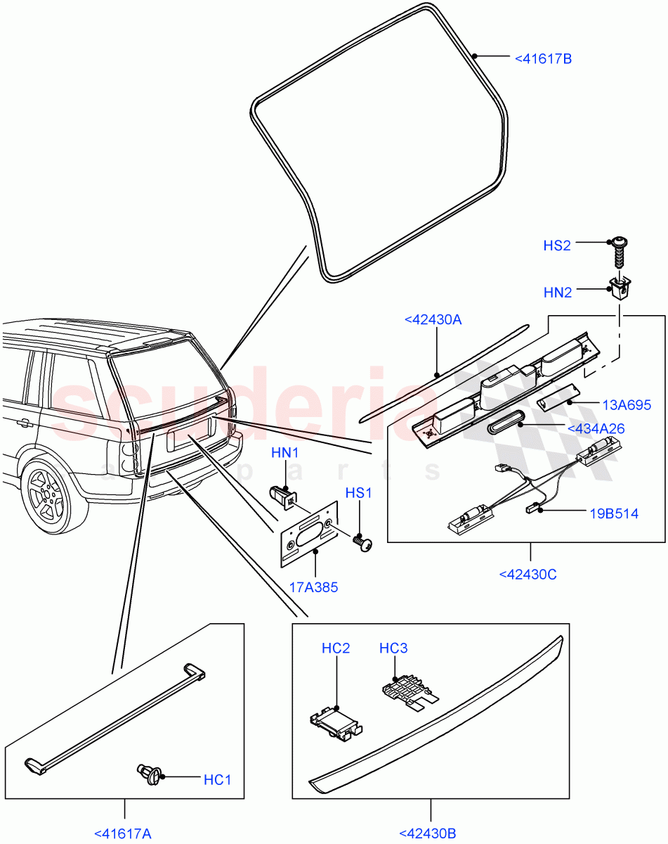 Luggage Compartment Door (Finisher And Seals) ((V) FROMAA000001) of Land Rover Land Rover Range Rover (2010-2012) [3.6 V8 32V DOHC EFI Diesel]