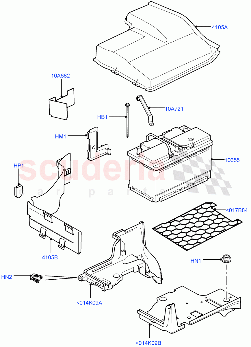 Battery And Mountings ((V) FROMAA000001, (V) TODA999999) of Land Rover Land Rover Discovery 4 (2010-2016) [5.0 OHC SGDI NA V8 Petrol]