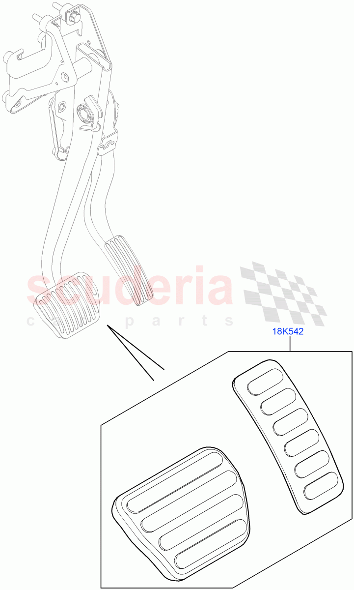 Pedal Covers of Land Rover Land Rover Defender (2020+) [3.0 I6 Turbo Diesel AJ20D6]