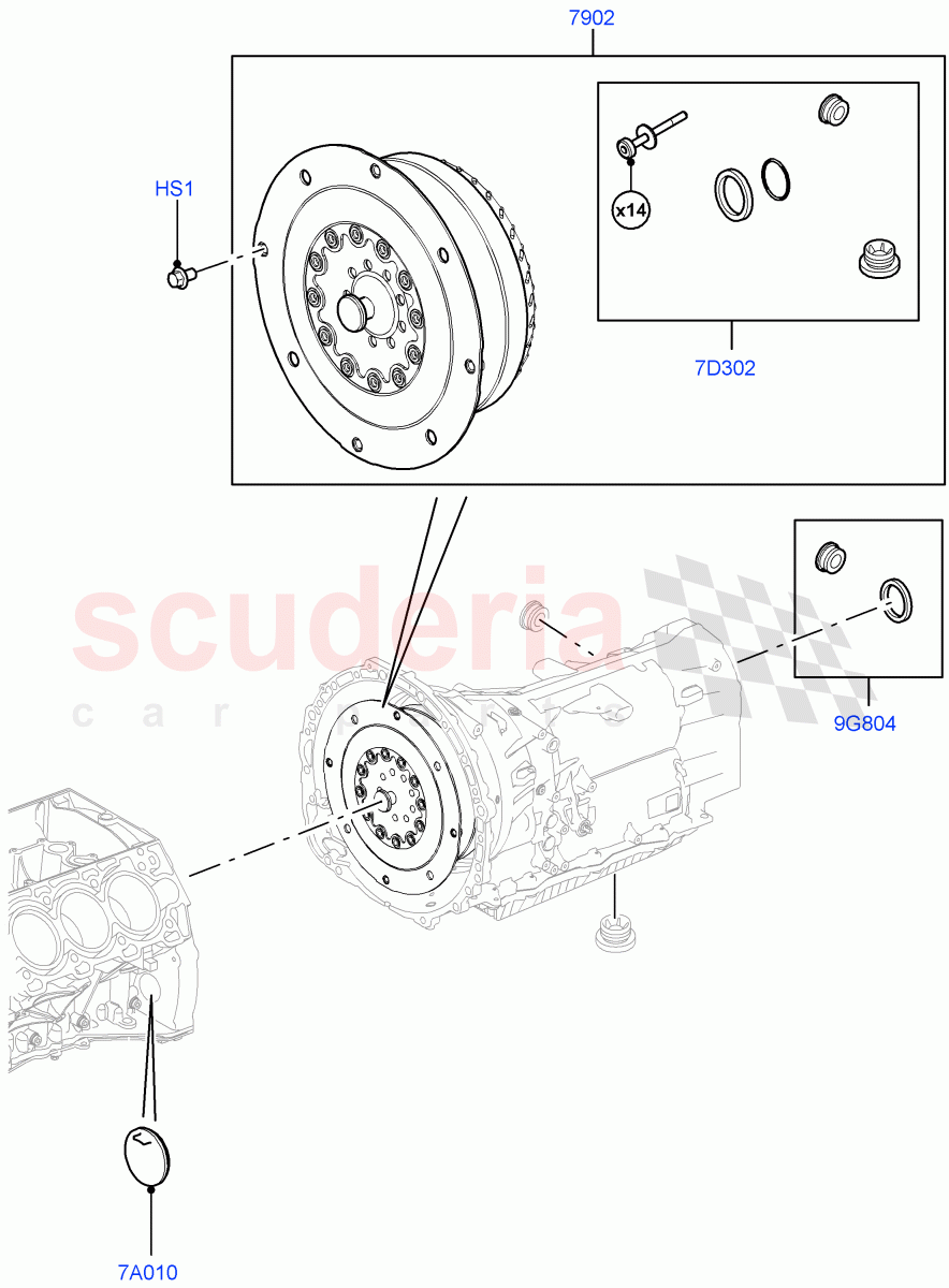 Converter (Nitra Plant Build) (8 Speed Auto Trans ZF 8HP45) ((V) FROMK2000001) of Land Rover Land Rover Discovery 5 (2017+) [2.0 Turbo Petrol AJ200P]