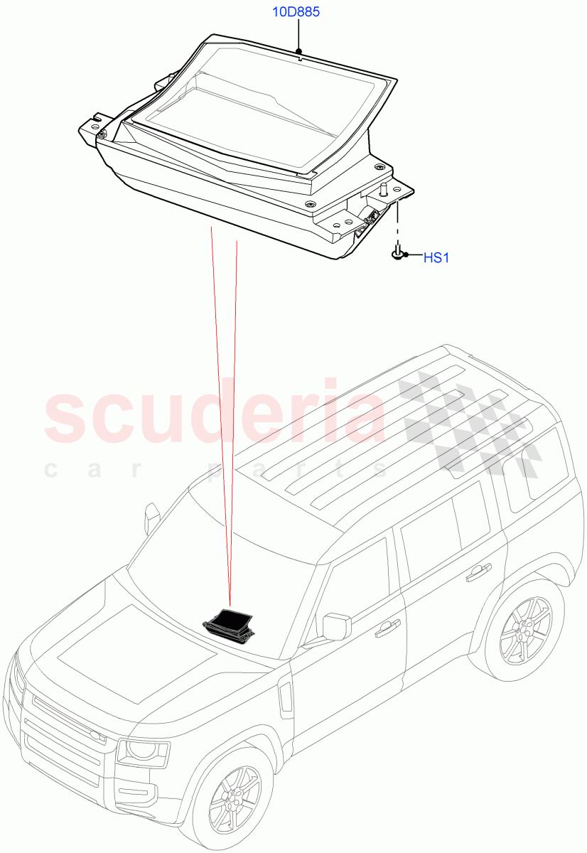 Head Up Display Module (Head Up Display) of Land Rover Land Rover Defender (2020+) [2.0 Turbo Diesel]
