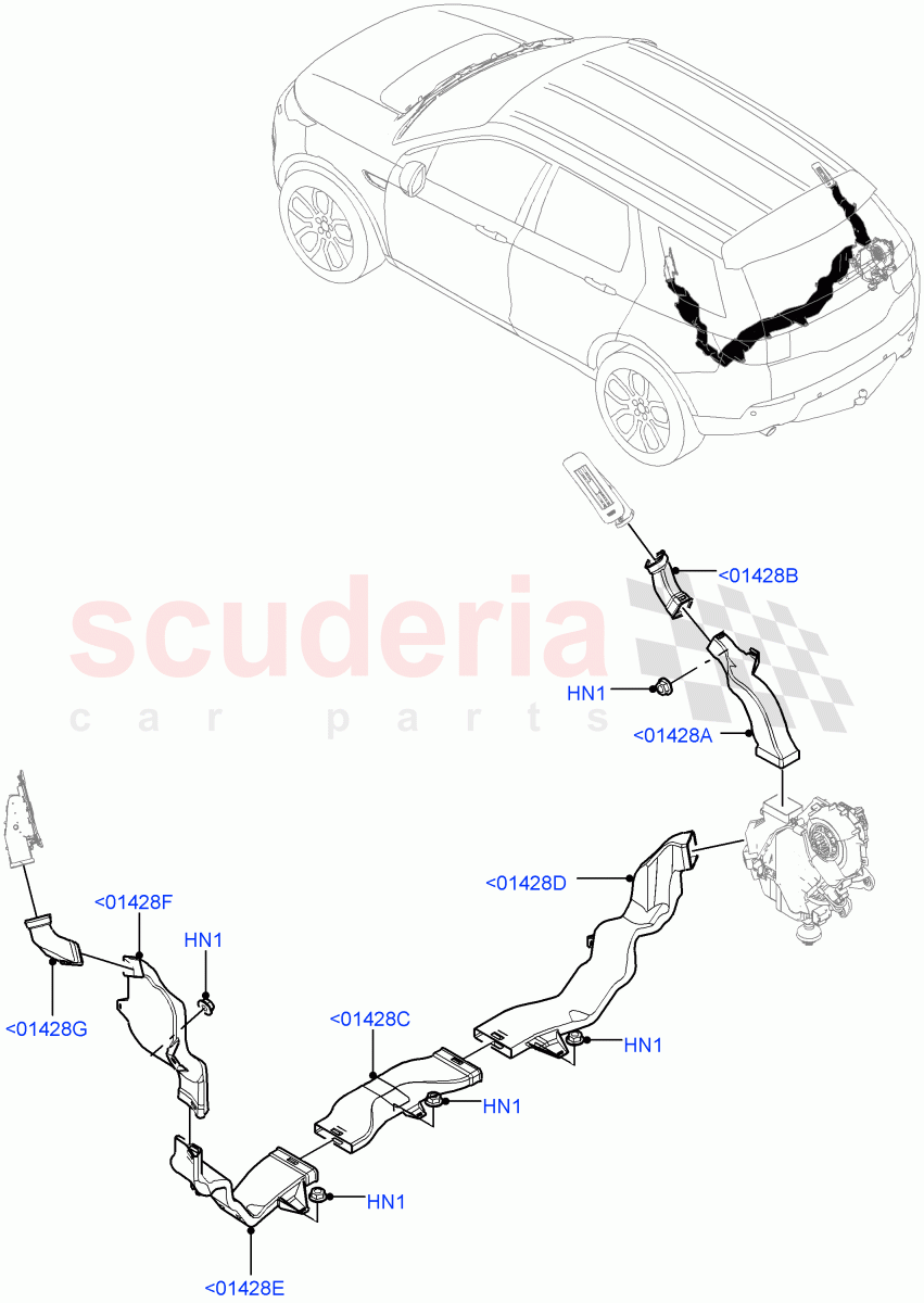 Air Vents, Louvres And Ducts (Internal Components) (Itatiaia (Brazil), Climate Control - Chiller Unit) ((V) FROMGT000001) of Land Rover Land Rover Discovery Sport (2015+) [2.0 Turbo Diesel]