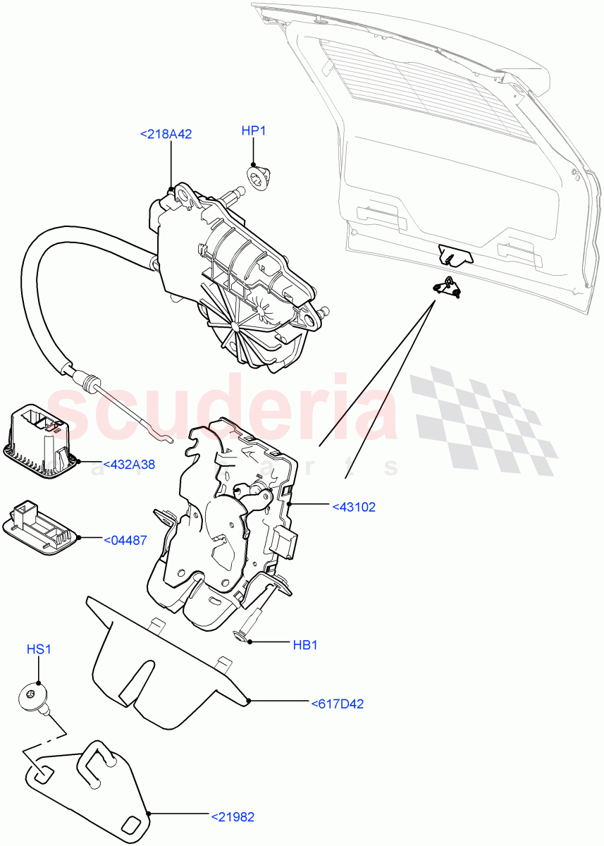 Luggage Compt/Tailgte Lock Controls of Land Rover Land Rover Range Rover Sport (2014+) [3.0 I6 Turbo Diesel AJ20D6]