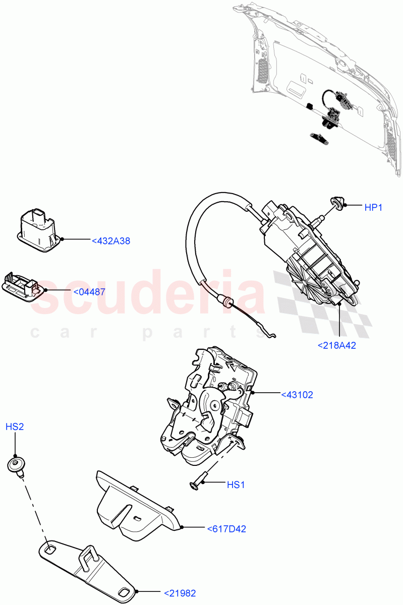 Luggage Compt/Tailgte Lock Controls (Changsu (China)) of Land Rover Land Rover Range Rover Evoque (2019+) [1.5 I3 Turbo Petrol AJ20P3]
