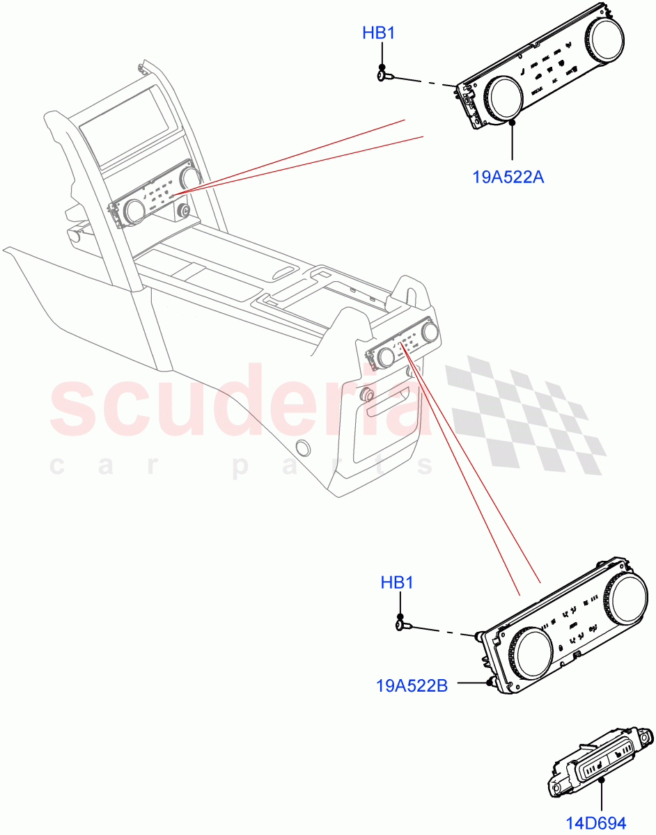 Heater & Air Conditioning Controls (Nitra Plant Build) ((V) FROMM2000001) of Land Rover Land Rover Discovery 5 (2017+) [3.0 Diesel 24V DOHC TC]