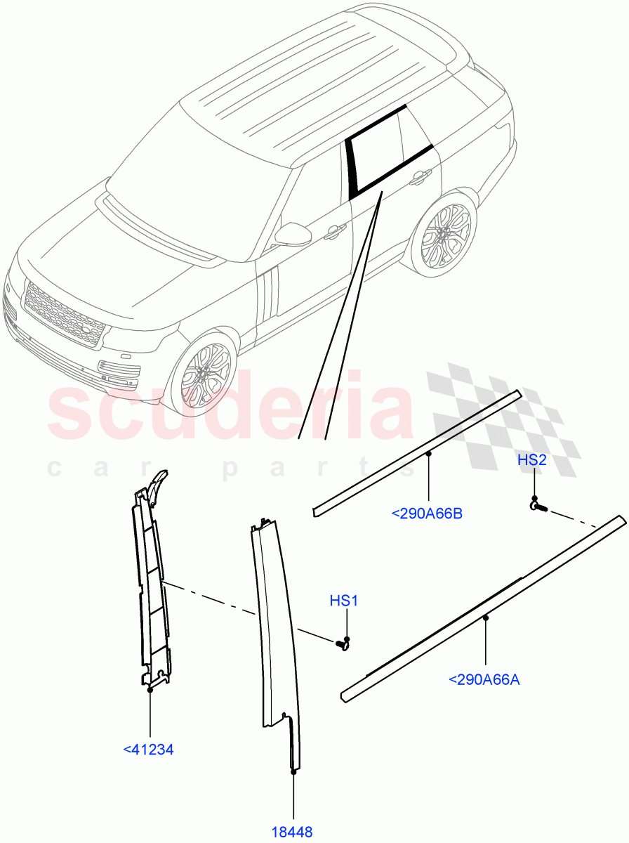 Rear Doors, Hinges & Weatherstrips (Finishers) of Land Rover Land Rover Range Rover (2012-2021) [3.0 DOHC GDI SC V6 Petrol]