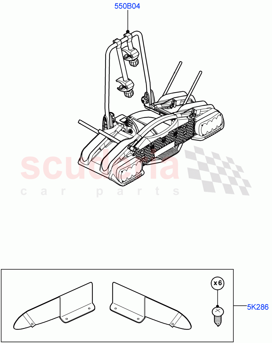 Carriers & Boxes (Bike Carriers) (Itatiaia (Brazil)) of Land Rover Land Rover Range Rover Evoque (2019+) [2.0 Turbo Diesel AJ21D4]