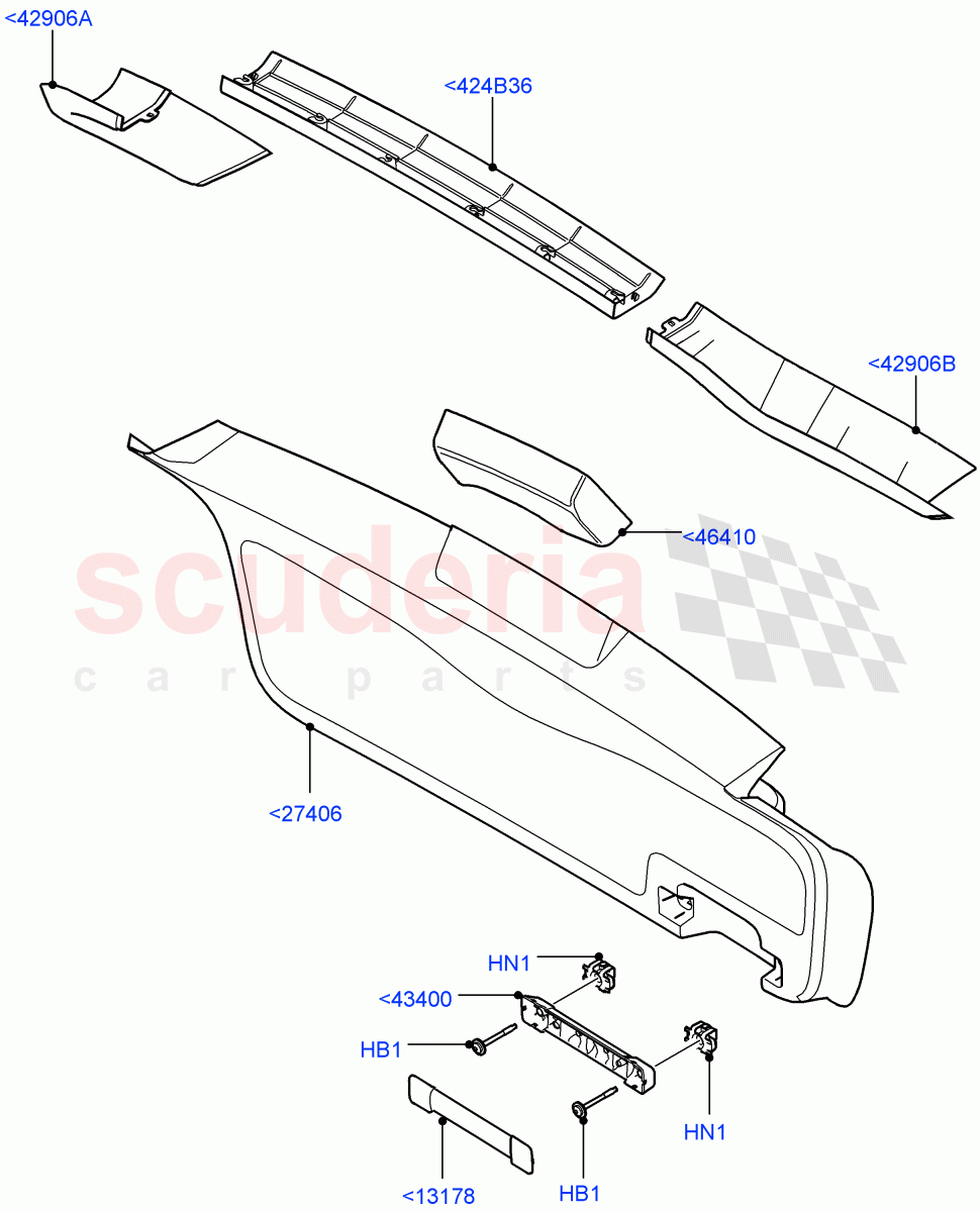 Back Door/Tailgate Trim Panels ((V) FROMCA000001) of Land Rover Land Rover Range Rover Sport (2010-2013) [3.6 V8 32V DOHC EFI Diesel]