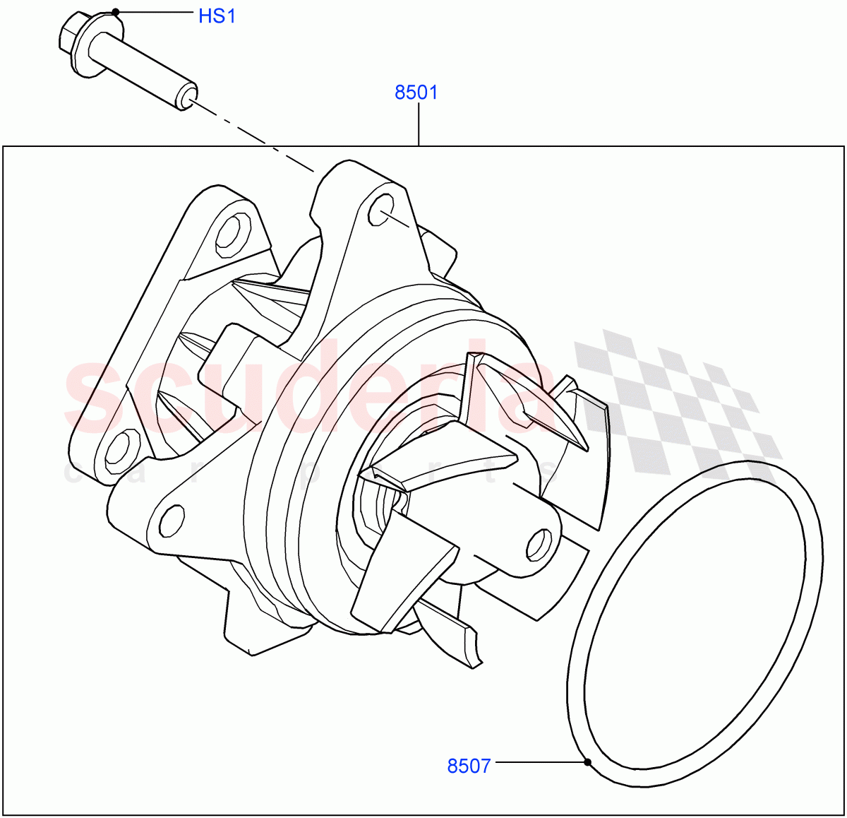 Water Pump (2.0L 16V TIVCT T/C 240PS Petrol, Changsu (China)) ((V) FROMEG000001) of Land Rover Land Rover Range Rover Evoque (2012-2018) [2.0 Turbo Petrol GTDI]