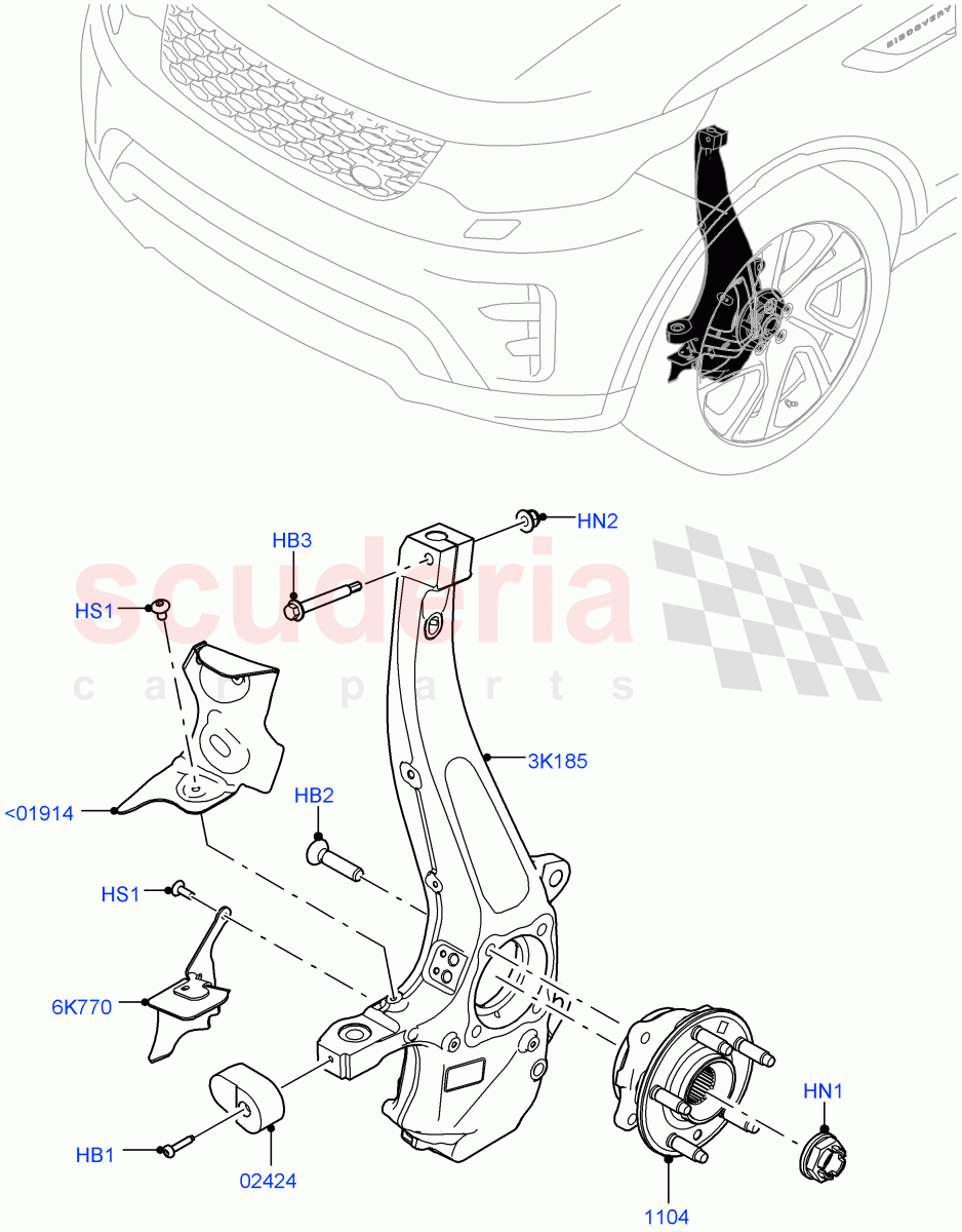 Front Knuckle And Hub (Nitra Plant Build) ((V) FROMM2000001) of Land Rover Land Rover Discovery 5 (2017+) [2.0 Turbo Diesel]