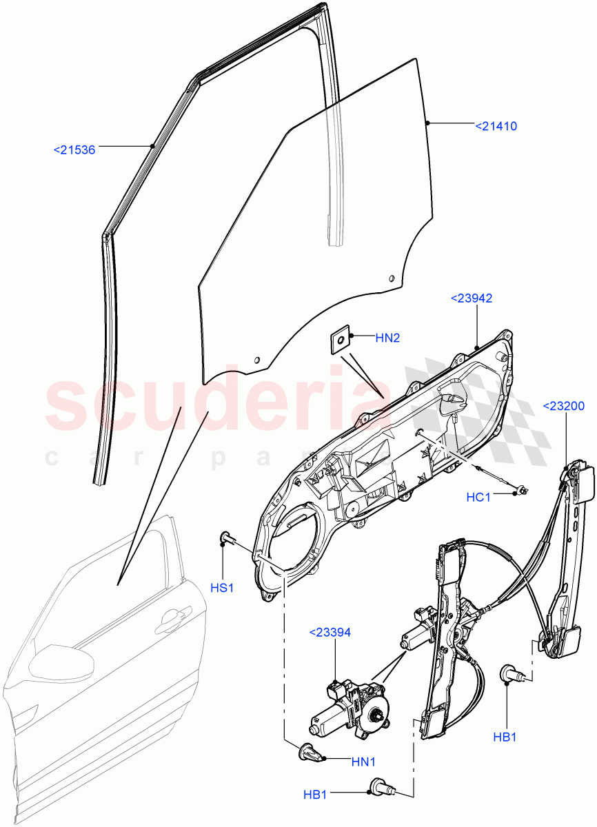 Front Door Glass & Window Controls (Itatiaia (Brazil)) ((V) FROMGT000001) of Land Rover Land Rover Range Rover Evoque (2012-2018) [2.0 Turbo Petrol GTDI]