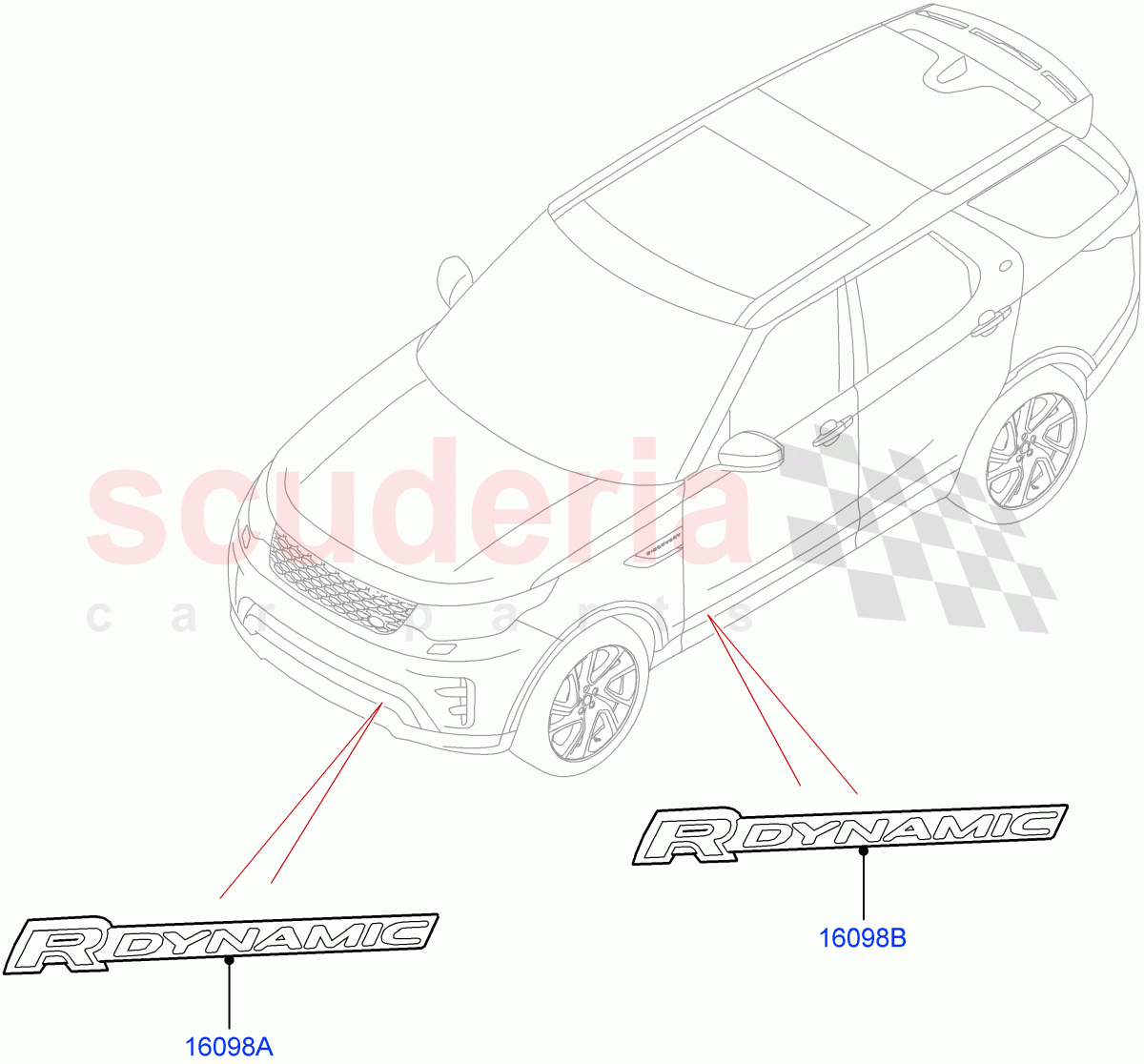 Name Plates (Nitra Plant Build) (Version - R-Dynamic) ((V) FROMM2000001) of Land Rover Land Rover Discovery 5 (2017+) [2.0 Turbo Petrol AJ200P]