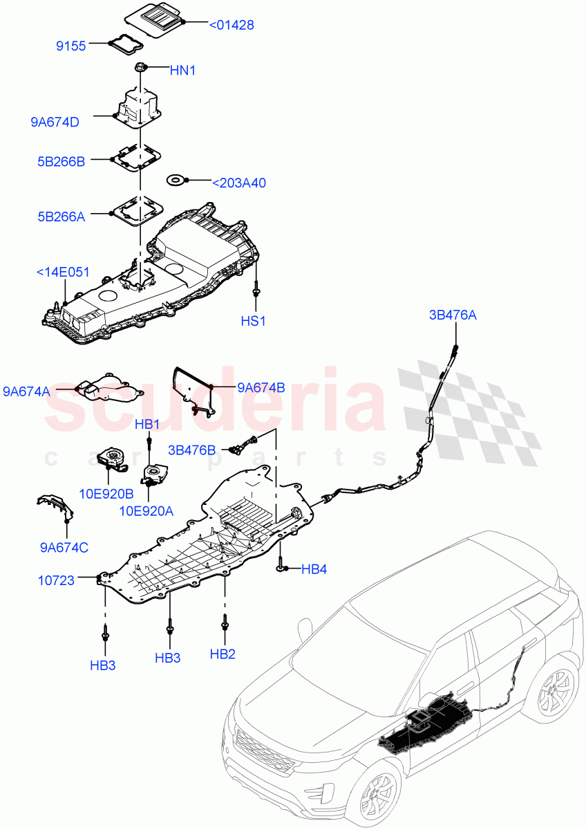 Hybrid Electrical Modules (MHEV Battery Housing, Cooling Ducts and Fans) (Changsu (China), Electric Engine Battery-MHEV) of Land Rover Land Rover Range Rover Evoque (2019+) [2.0 Turbo Petrol AJ200P]