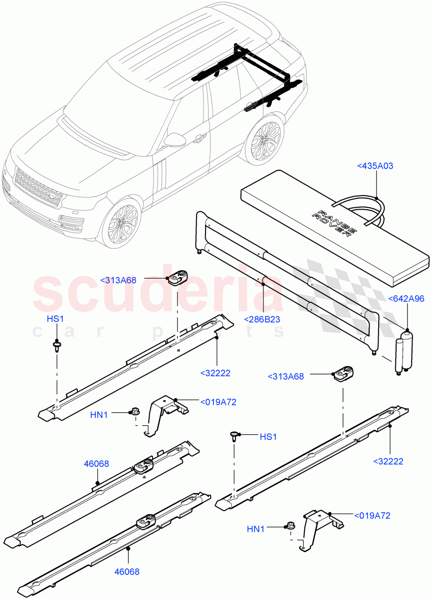 Load Compartment Trim (Floor) (Load Retainer Luggage Rails, Load Retainer Lugg Rail With Ret Kt) of Land Rover Land Rover Range Rover (2012-2021) [3.0 I6 Turbo Diesel AJ20D6]