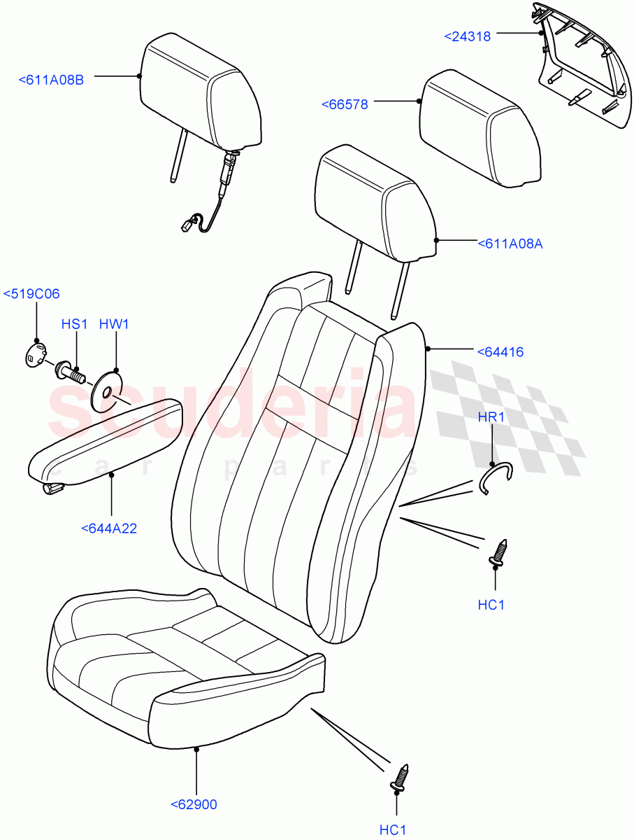 Front Seat Covers (Extended Windsor, Windsor (M-L)) ((V) FROMAA000001) of Land Rover Land Rover Range Rover Sport (2010-2013) [5.0 OHC SGDI NA V8 Petrol]