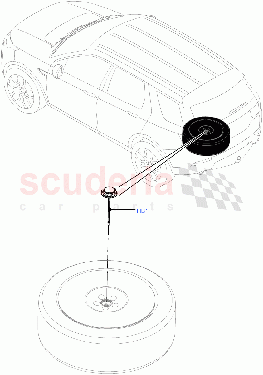 Spare Wheel Carrier (Itatiaia (Brazil), With 5 Seat Configuration) ((V) FROMGT000001) of Land Rover Land Rover Discovery Sport (2015+) [2.0 Turbo Petrol AJ200P]