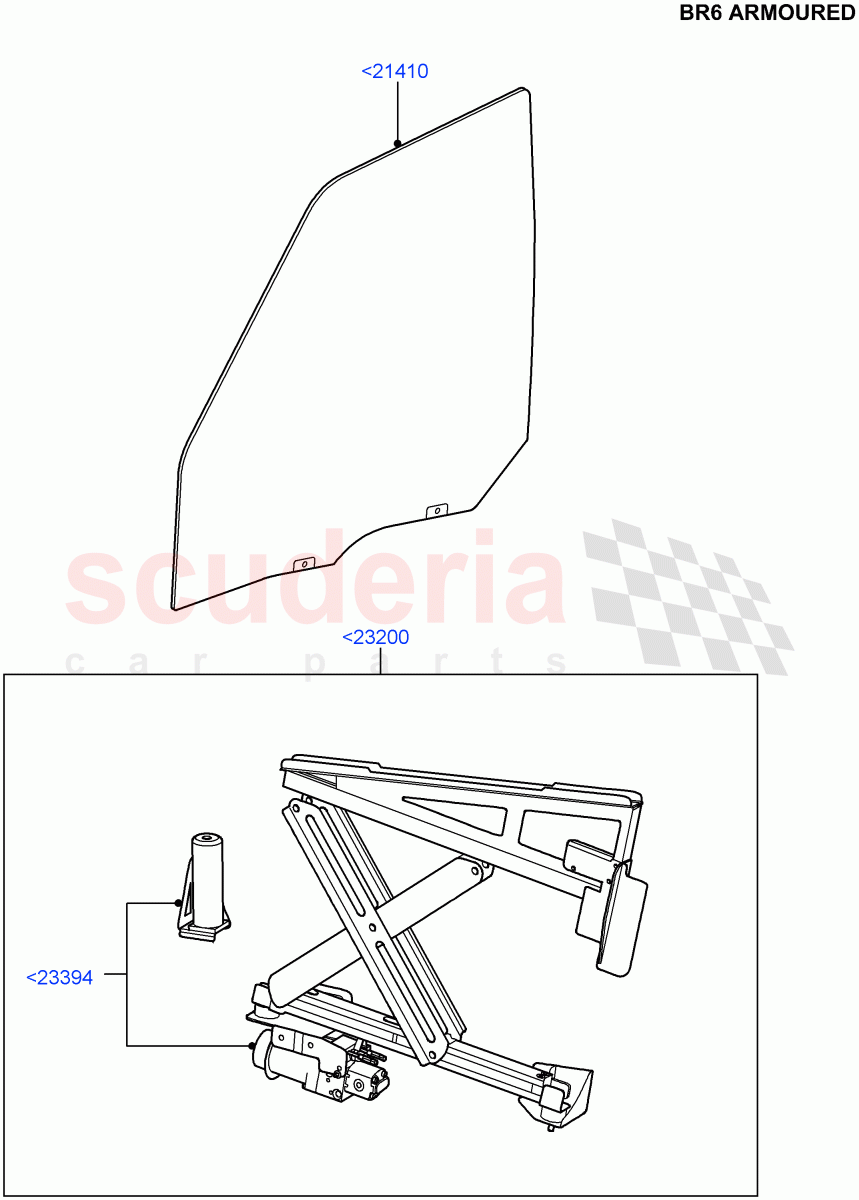 Front Door Glass & Window Controls (With B6 Level Armouring) ((V) FROMAA000001) of Land Rover Land Rover Discovery 4 (2010-2016) [2.7 Diesel V6]