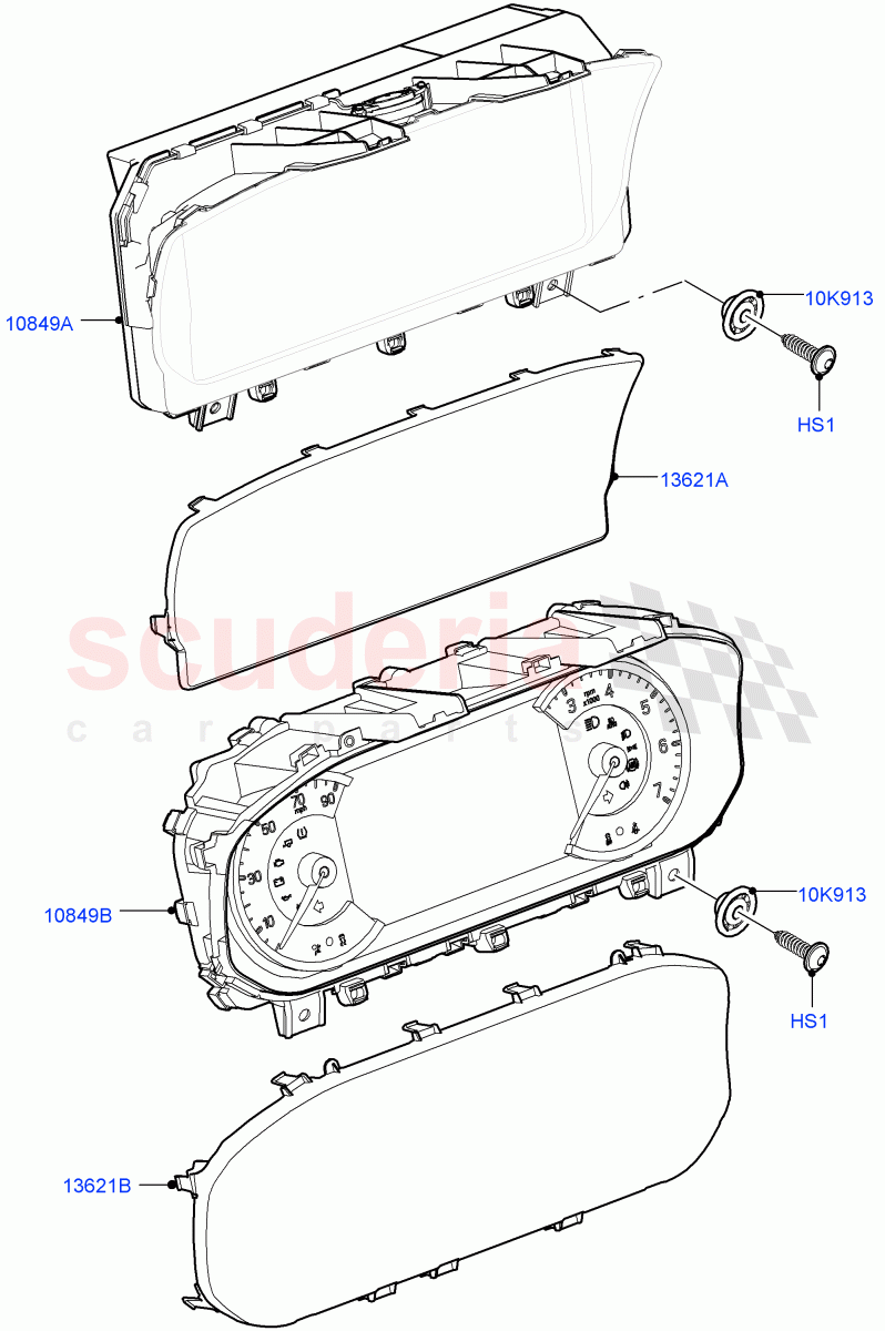 Instrument Cluster (Nitra Plant Build) ((V) FROMK2000001) of Land Rover Land Rover Discovery 5 (2017+) [2.0 Turbo Petrol AJ200P]