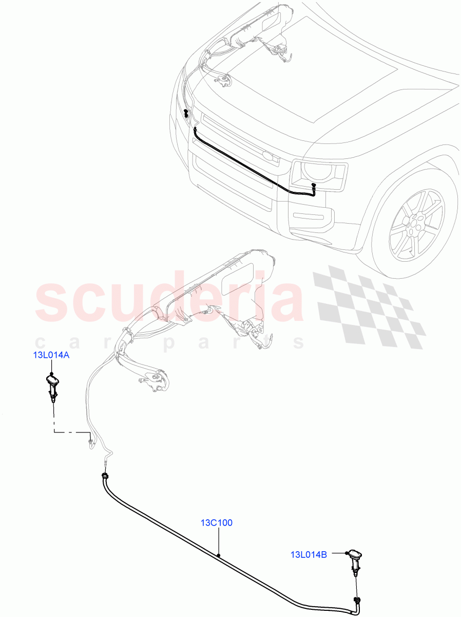 Headlamp Washer (With Headlamp Power Wash) of Land Rover Land Rover Defender (2020+) [3.0 I6 Turbo Diesel AJ20D6]