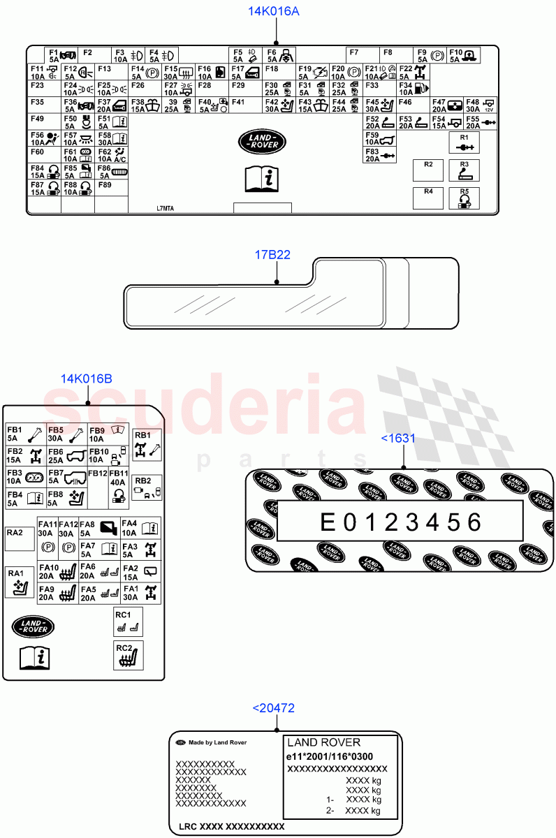 Labels (Information) (Itatiaia (Brazil)) ((V) FROMGT000001) of Land Rover Land Rover Range Rover Evoque (2012-2018) [2.0 Turbo Diesel]
