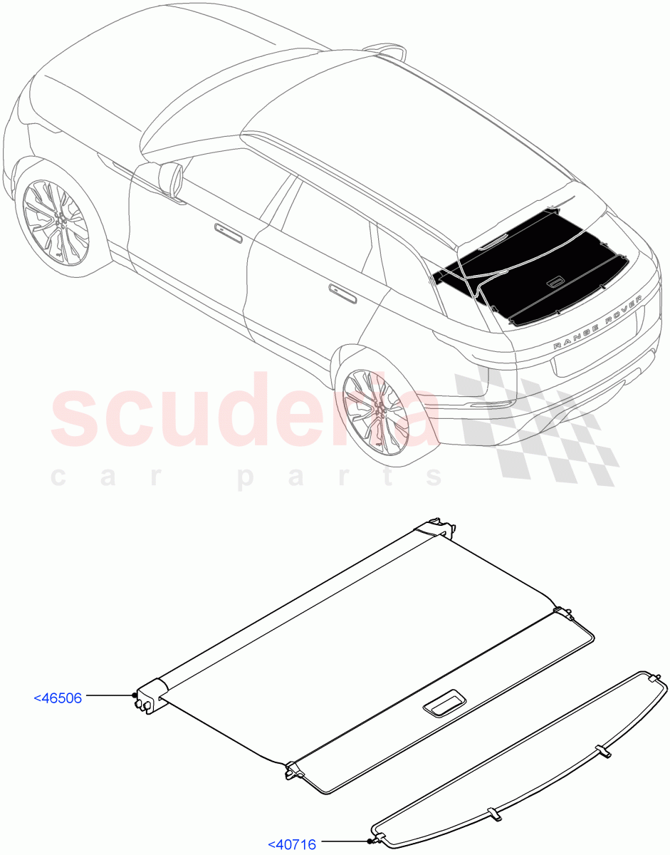 Load Compartment Trim (Package Tray, Upper) (With Load Area Cover) of Land Rover Land Rover Range Rover Velar (2017+) [3.0 Diesel 24V DOHC TC]