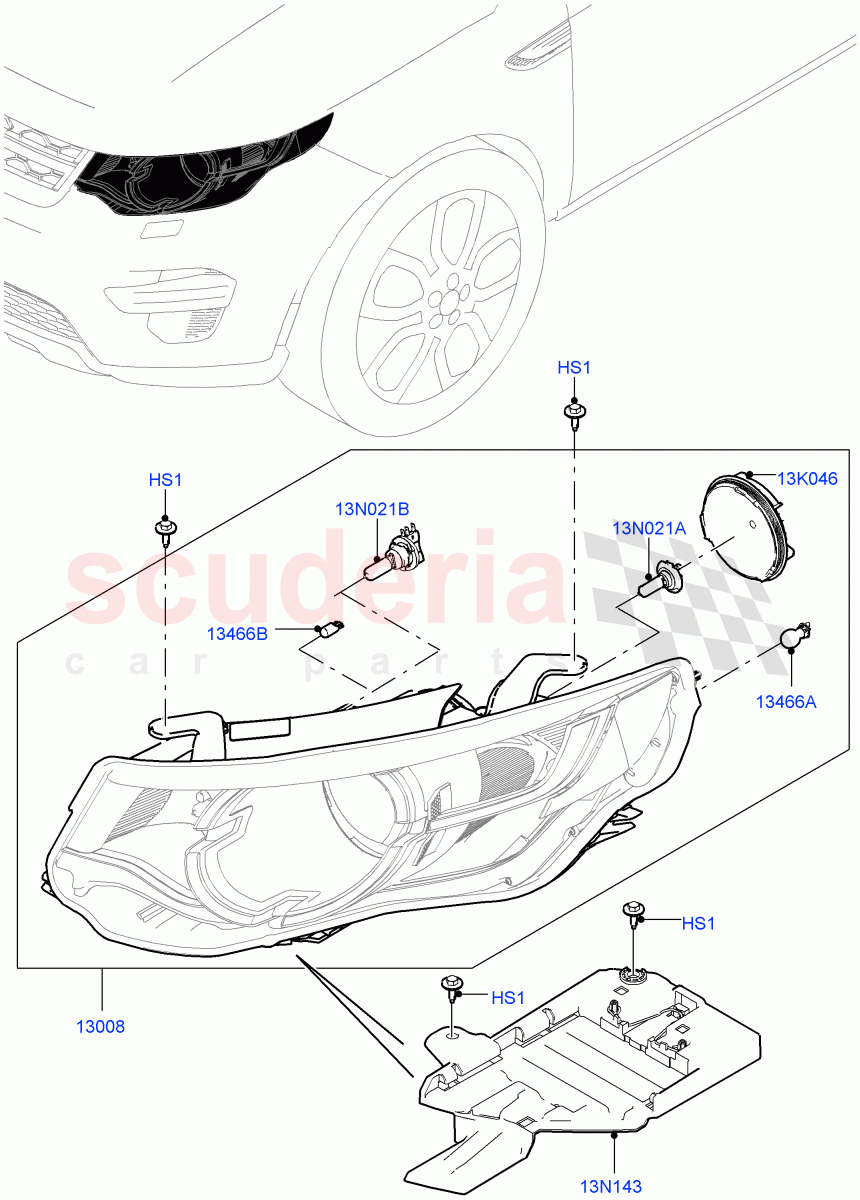 Headlamps And Front Flasher Lamps (Itatiaia (Brazil), With Halogen Headlamp) ((V) FROMGT000001) of Land Rover Land Rover Discovery Sport (2015+) [2.0 Turbo Petrol GTDI]