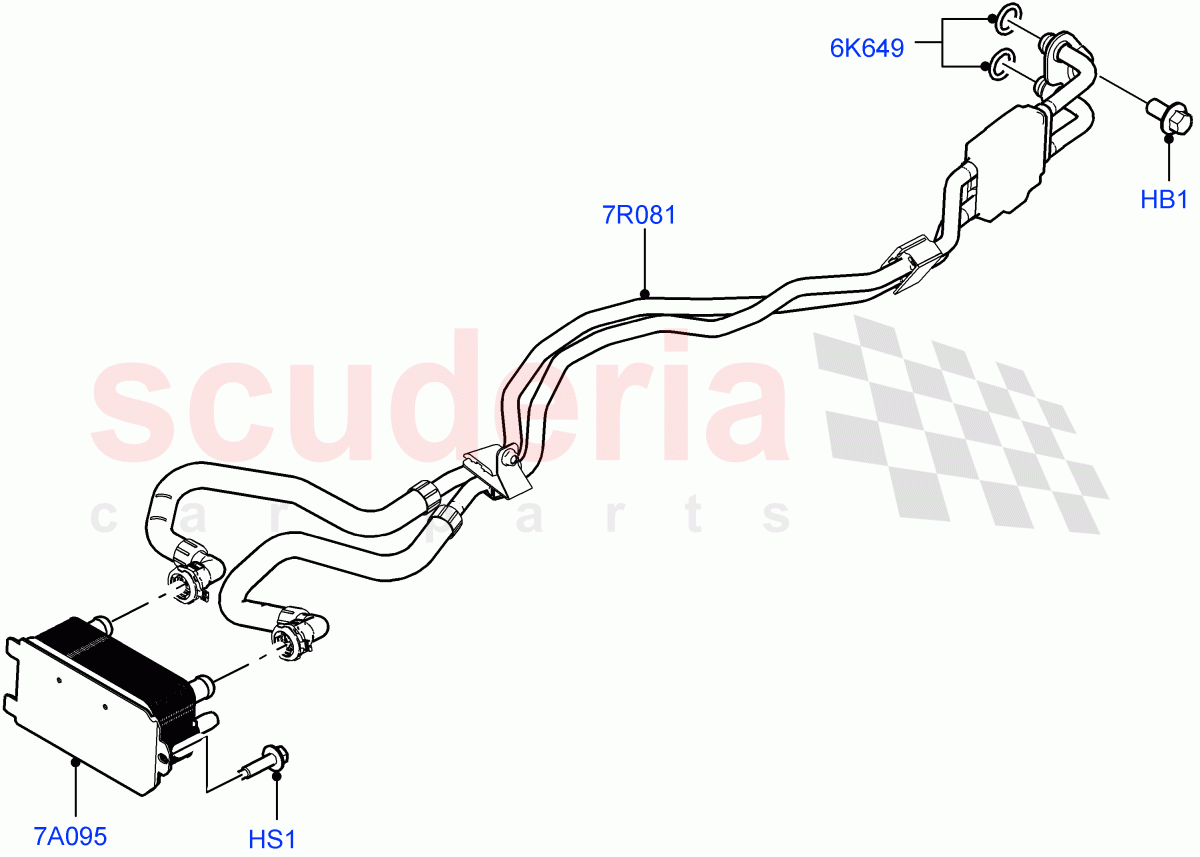 Transmission Cooling Systems (Solihull Plant Build) (2.0L I4 DSL MID DOHC AJ200, 8 Speed Auto Trans ZF 8HP45, 2.0L I4 DSL HIGH DOHC AJ200) ((V) FROMHA000001) of Land Rover Land Rover Discovery 5 (2017+) [2.0 Turbo Diesel]