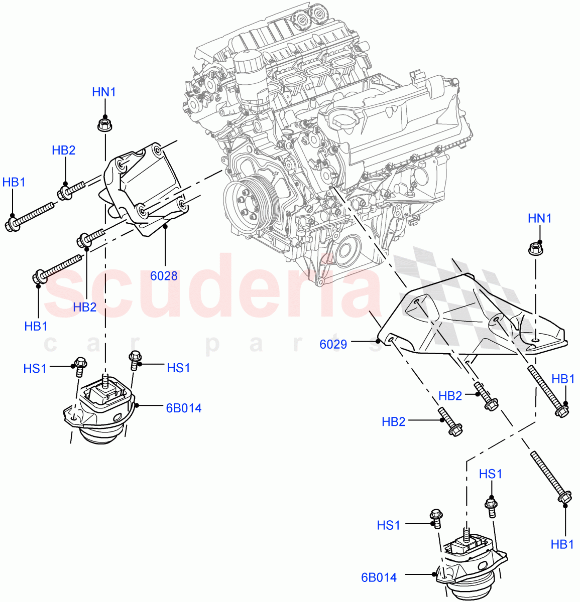 Engine Mounting (5.0L OHC SGDI SC V8 Petrol - AJ133, 5.0L OHC SGDI NA V8 Petrol - AJ133) ((V) FROMAA000001) of Land Rover Land Rover Range Rover Sport (2010-2013) [5.0 OHC SGDI NA V8 Petrol]