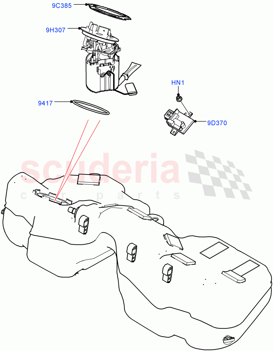 Fuel Pump And Sender Unit (3.0L DOHC GDI SC V6 PETROL) ((V) TOJA999999) of Land Rover Land Rover Range Rover Velar (2017+) [3.0 DOHC GDI SC V6 Petrol]