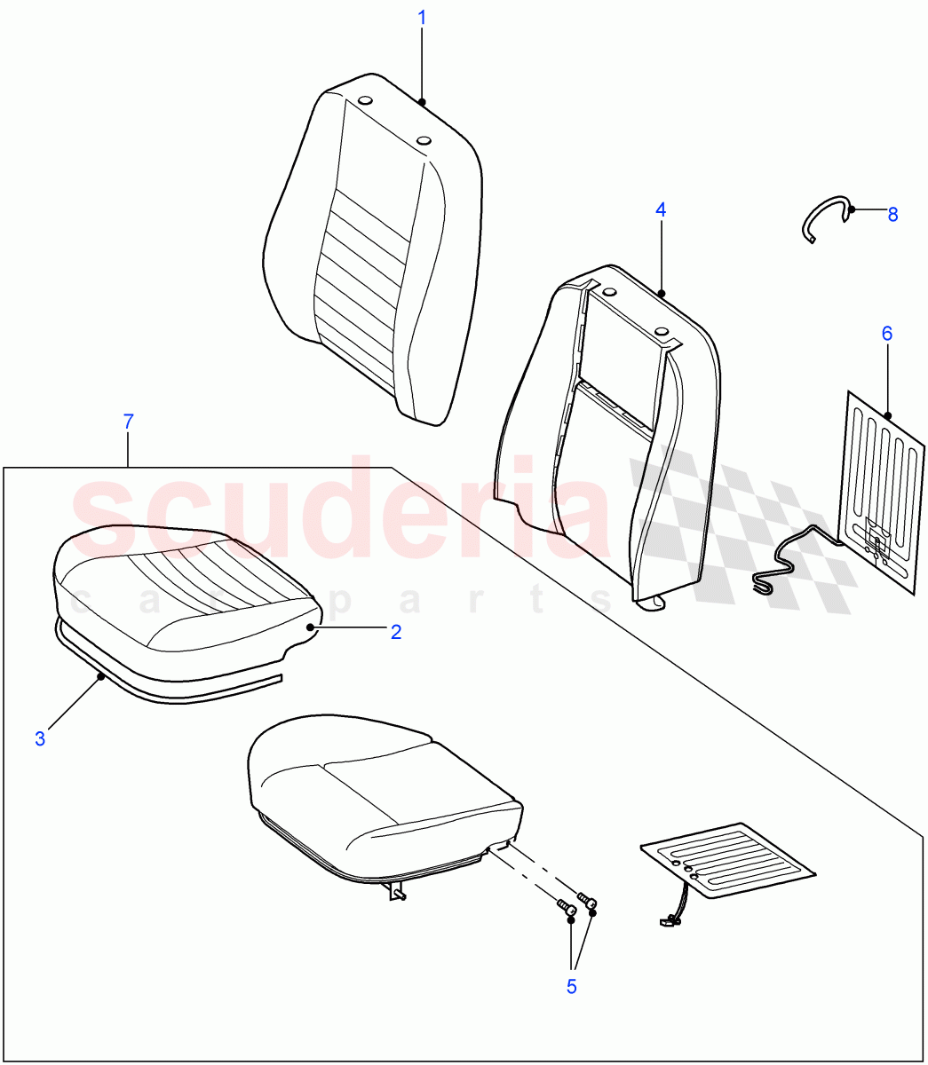 Front Seat Covers (Taurus Leather, Defender Cloth / Leather, Leather Seats (Cloth Inserts)) ((V) FROM7A000001) of Land Rover Land Rover Defender (2007-2016)