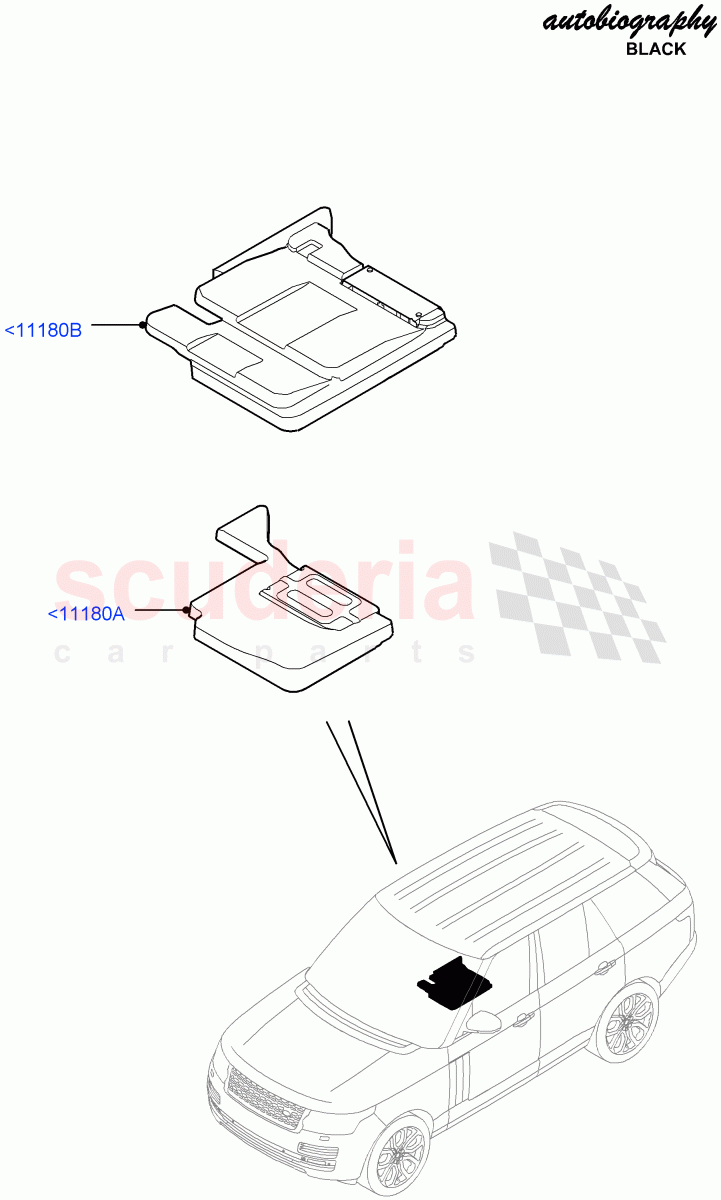 Insulators - Rear (Passenger Compartment) (Console Deployable Tables) ((V) FROMEA000001, (V) TOGA999999) of Land Rover Land Rover Range Rover (2012-2021) [3.0 DOHC GDI SC V6 Petrol]